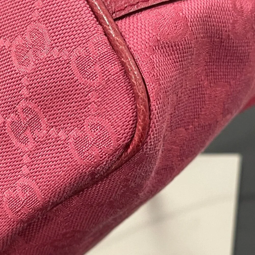 Gucci GG Canvas Pouch Bag Dark Pink/Raspberry (128556)